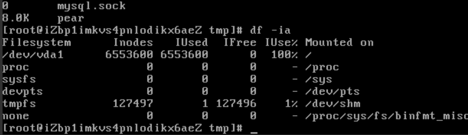 linux磁盘还有空间但是无法上传文件-inode100%故障 linux磁盘还有空间但是无法上传文件-inode100%故障
